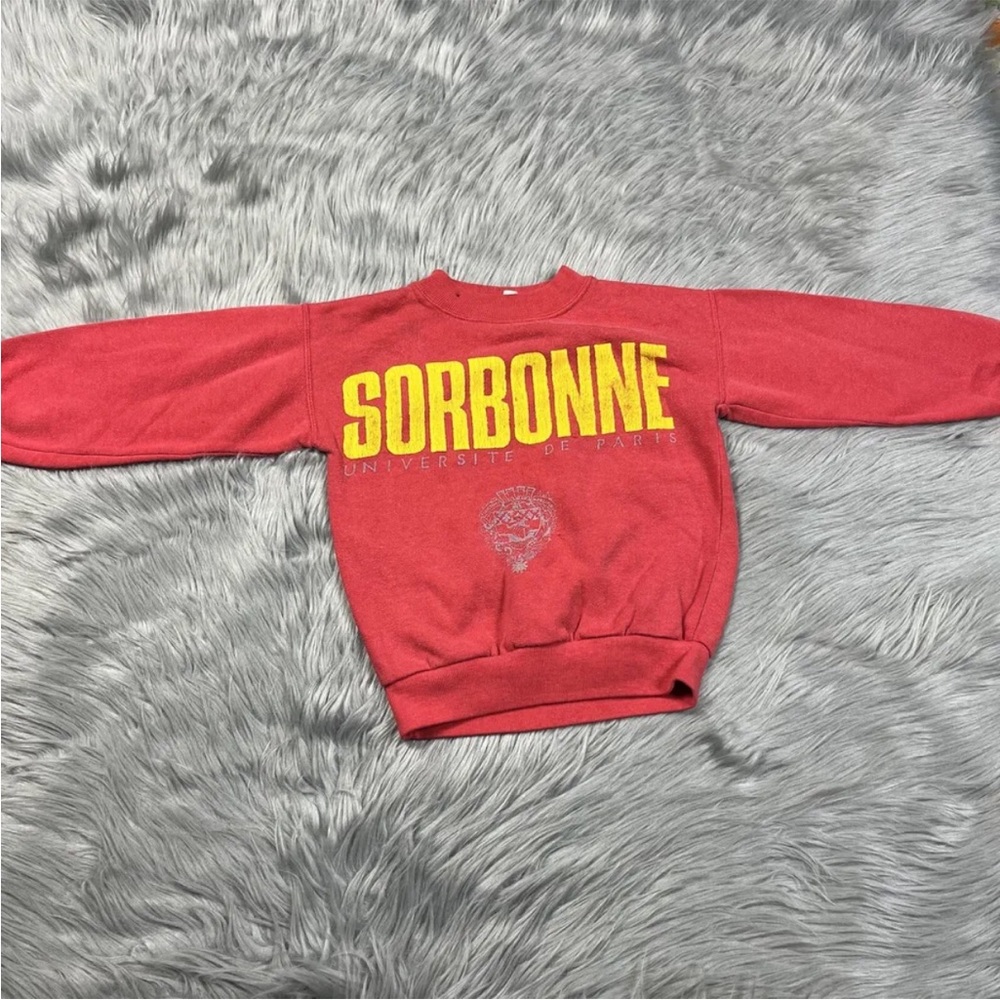 Vintage Sorbonne Universite De Paris Toddler Sweater Red Yellow